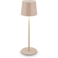 Briloner BOTA Lampe de table LED sans fil IP44 – Batterie rechargeable, variateur tactile, beige, Ø11x33 cm, intérieur et extérieur
