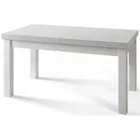 Alpi Möbel Table de salle à manger rectangulaire classique, table extensible, dimensions : 170-250 x 90 x 78 cm, table de salon couleur : blanc, avec pieds en bois de couleur blanche