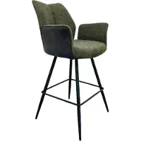 NABER Stella 2AS, tabouret, piètement noir mat, pivotant, revêtement vert