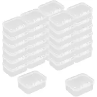 OEM Jeu de 32 boîtes en plastique transparent avec couvercle rabattable, dimensions : 45 x 34 x 20 mm