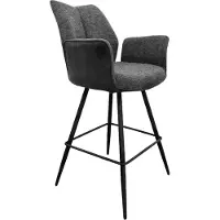 NABER Stella 2AS, tabouret, structure noire mate, pivotant, revêtement gris foncé