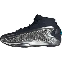 Adidas Chaussures de basketball Homme Anthony Edwards 1 Mid 'Chrome Core Black/Silver Metallic/Core Black
