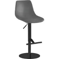 NABER Niveau KT, tabouret, structure noire mate, forme ronde, revêtement gris clair