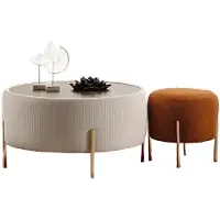 JVmoebel Ensemble de table basse ronde et moelleuse - Mobilier de luxe pour le salon