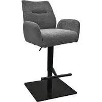 NABER AS, modèle Hocker, structure noire mate, forme rectangulaire, revêtement gris foncé