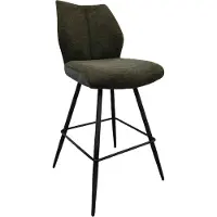 NABER Stella 2S, tabouret, structure noire mate, pivotant, revêtement vert
