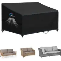 OEM Housse pour banc de jardin - imperméable et résistante aux UV - 1 pièce - noir - polyester 420D - 220 x 100 x 89/61 cm