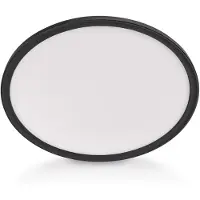 Emos Applique murale/plafonnier à LED FLORI, ronde, blanc neutre 4000 K, 1800 lm, 18 W (au lieu de 115 W ampoule), pour l'intérieur, Ø 29,3 cm, noir