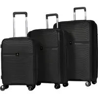 Hoffmans Hoffmanns Set de 3 valises POLYPROPYLENE modèle DAISY 03201 Noir