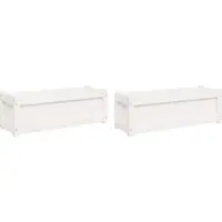 vidaXL Jardinières 2 pcs blanc bois de pin massif