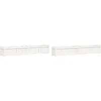 vidaXL Jardinières 2 pcs blanc bois de pin massif