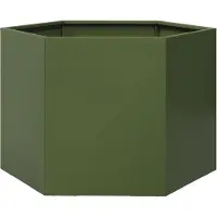 vidaXL Jardinière vert olive hexagone 69x60x45 cm acier