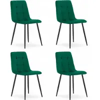 Leobert Chaise - - Kara - Velours Vert Foncé - 44,5 X 50,5 X 87 Cm - Lot De 4