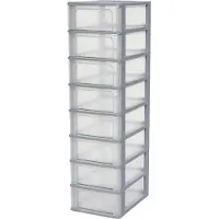 OEM Meuble de bureau ergonomique en plastique, 8 x 7 L, modèle OCH-2008, gris, L35,5 x P26 x H96,5 cm