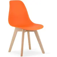 Leobert Chaise - - Kito - Orange/Pieds Naturels - 46 X 54,5 X 80 Cm