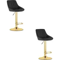 Leobert Hocker KAST - velours noir / base dorée x 2