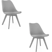 Leobert Chaise - - Mark - Gris/Pieds Gris - 49 X 43 X 82 Cm - Lot De 2