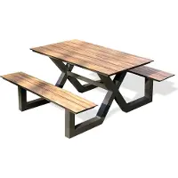 DCB Groupe Table de jardin en aluminium et plateau HPL