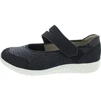 Waldlaufer Chaussures de ville pour femmes K-ira, modèle ballerine, couleur bleu, pour un usage quotidien