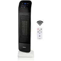 Alpina Chauffage électrique - - Chauffage par ventilateur céramique - également refroidissement - minuterie - télécommande - fonction pivotante - 2000W - Noir Blanc