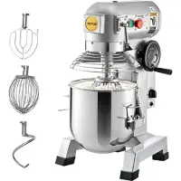 Vevor Robot Pâtissier Multifonction 14 L Robot de Cuisine 500 W Robot Mélangeur Pétrisseur Acier Inoxydable avec 3 Agitateurs Facile à Utiliser Nettoyer 3 Vitesses Réglables pour Mélanger d'Aliments