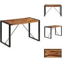 vidaXL Table à manger 120 x 60 x 76 cm en bois massif - Tables à manger