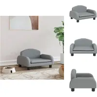 vidaXL Lit pour chien gris clair 50x40x30 cm tissu - Lits pour chiens