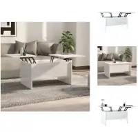 vidaXL Table basse blanc brillant 80 x 50 x 42,5 cm en aggloméré - Tables basses