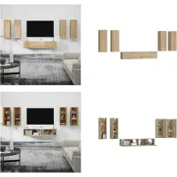 vidaXL 6 pcs. Armoire TV Set Chêne Sonoma Bois composite - Ensemble d'armoires TV - Ensemble d'armoires TV - Armoire TV - Support TV