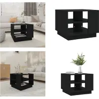 vidaXL Table basse noire 55x55x43 cm Bois composite - Table basse - Tables basses - Table de salon - Table basse