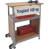 Relaxdays Établi , avec roulettes, dimensions : 69,5 x 72,5 x 50 cm, réglable en hauteur, plan de travail avec panneau perforé, acier et MDF, couleur argent