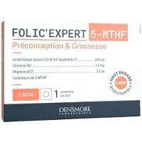 Densmore Folic'expert Acide Folique (5-MTHF) Préconception et grossesse 90 comprimés