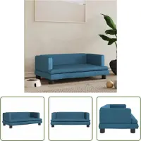 The Living Store Lit pour chien Bleu 80x45x30 cm Velours