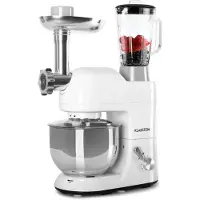 Klarstein Robot Patissier Multifonctions, Batteur sur Socle, Bol 5L, Robot Cuisine 1800W, Blender 1.5L, Robot Multifonction Petrin Boulangerie, Hachoir à Viande, Batteur Electrique Cuisine, 6 Vitesses