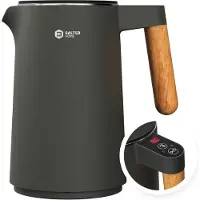 Balter Bouilloire en acier inoxydable avec réglage de la température, 45°C-100°C, double paroi, sans BPA, fonction maintien au chaud, 1.5L, 2200W, Gris