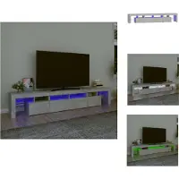 vidaXL Armoire TV avec lampes LED gris béton 230x36,5x40 cm - Meuble TV