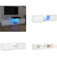 vidaXL Armoire TV avec lampes LED Blanc 140x40x35,5 cm - Armoire TV - Armoire TV Avec LED - Meuble TV