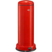 Wesco Collecteur de déchets à pédale Big Baseboy avec amortisseur, Collecteur de déchets, Poubelle, Poubelle, tôle d'acier, rouge, 30 L, 134731-02