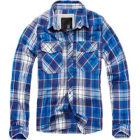 Brandit Check Long Sleeve Shirt Blanc,Bleu 6XL Homme