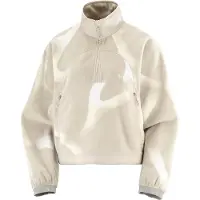 Salomon - Polaire randonnée à col zippé - Chroma Fleece Crop HZ W Silver Cloud pour Femme - Taille M - Beige