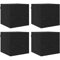 Syfax Meuble TV mural 4 pcs Chêne noir 30,5 x 30 x 30 cm