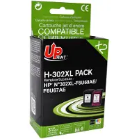 Uprint Cartouche d'encre kit HP 302XL Noir+Couleur, F6U68AE+F6U67AE, DJ 1110 AiO/2130 AiO/3630 AiO/4650 AiO