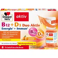Queisser Pharma GmbH & Co. KG Doppelherz aktiv B12 + D3 Duo Aktiv Bouteilles à boire Énergie + Immunité, 8 bouteilles