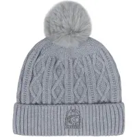 Cavallo Madisen bonnet tricoté élégant avec motif torsadé et pompon en fourrure synthétique ton sur ton grey melange Sportswear HW 2024, taille:1