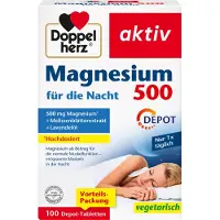 Queisser Pharma GmbH & Co. KG Doppelherz aktiv Magnésium 500 pour la nuit Comprimés à libération prolongée, 100 comprimés