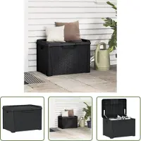 The Living Store Coffre de jardin Anthracite 125 L PP