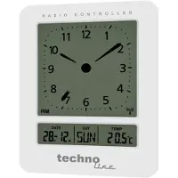 Technoline WT745 Réveil radio avec fonction snooze et affichage de la température Blanc Nouveau