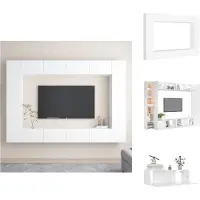 vidaXL Ensemble de 8 meubles TV Blanc Matériau dérivé du bois - Meubles TV