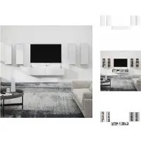 vidaXL Ensemble de 6 meubles TV Blanc Matériau dérivé du bois - Meubles TV
