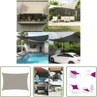 The Living Store Voile d'ombrage 160 g/m² Rectangulaire Gris clair 5x7 m HDPE